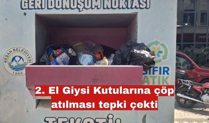 2. El Giysi Kutularına çöp atılması tepki çekti
