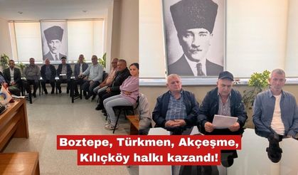 Boztepe, Türkmen, Akçeşme,  Kılıçköy halkı kazandı!