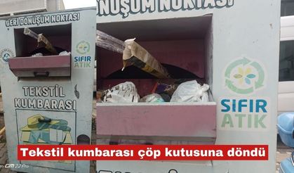 Tekstil kumbarası çöp kutusuna döndü
