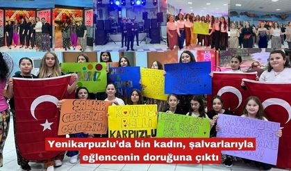 Yenikarpuzlu’da  kadınlar, şalvarlarıyla eğlenceye doydu