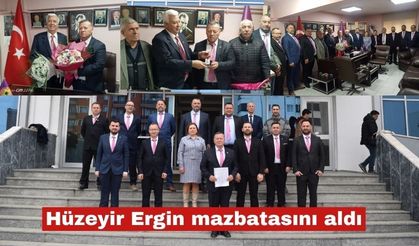 Hüzeyir Ergin mazbatasını aldı, devir teslim yapıldı