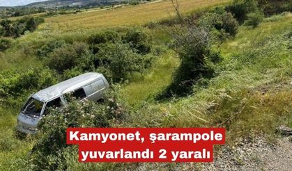 Kamyonet, şarampole yuvarlandı 2 yaralı