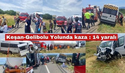 Tıra  çarpan minibüste 16 kişi yaralandı