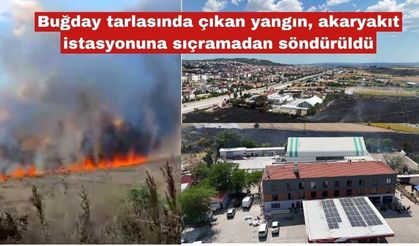 Yangın, akaryakıt istasyonuna sıçramadan söndürüldü