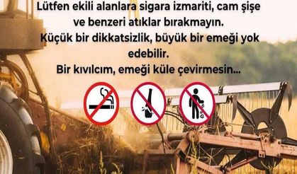 Keşan Ziraat Odası'ndan yangına karşı uyarı