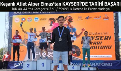 Keşanlı Atlet Alper Elmas’tan Kayseri’de tarihi başarı