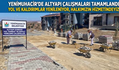 Yenimuhacir Belediyesi'nden altyapı sonrası yol tamiratı