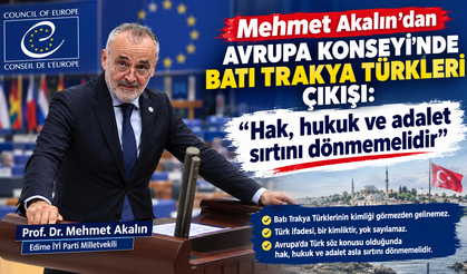 Akalın'dan Avrupa Konseyi’nde Batı Trakya Türkleri çıkışı