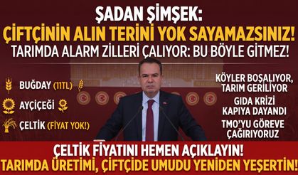 Şadan Şimşek “Çiftçinin alın terini yok sayamazsınız!”