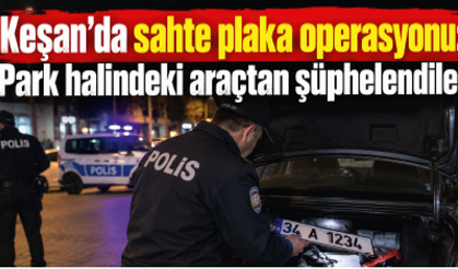 Keşan’da sahte plaka operasyonu