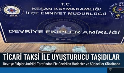 Keşan'da ticari takside madde taşıdılar: 2 tutuklama