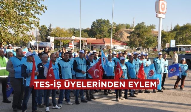 Tes-İş Sendikası üyeleri İpsala’da oturma eylemi yaptı