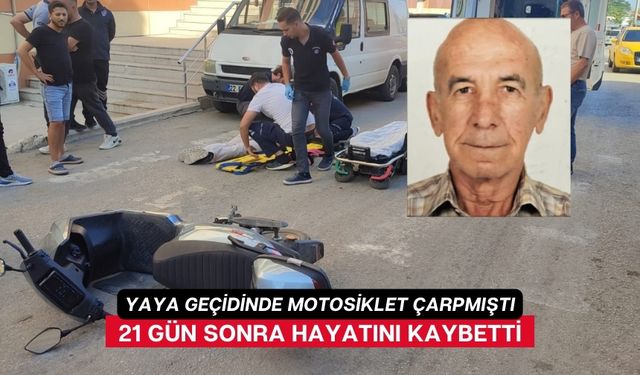 Yaya geçidinde motosiklet çarpmıştı