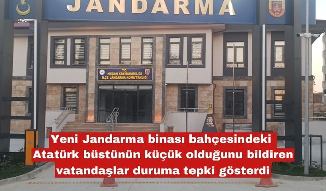 Jandarma bahçesindeki Atatürk büstü tepki topluyor