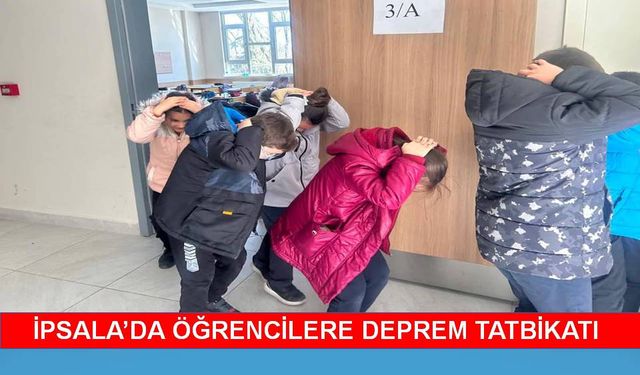İpsala'da okullarda deprem tatbikatı gerçekleştirildi