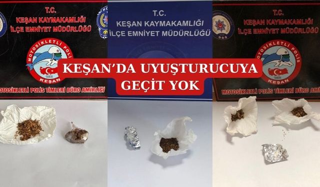 Keşan’da madde operasyonunda üç şüpheli yakalandı
