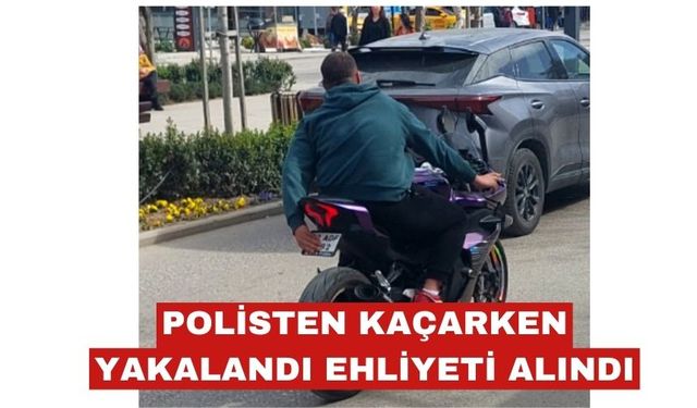 Polisten kaçmaya çalıştı ceza kesilip, ehliyeti iptal edildi