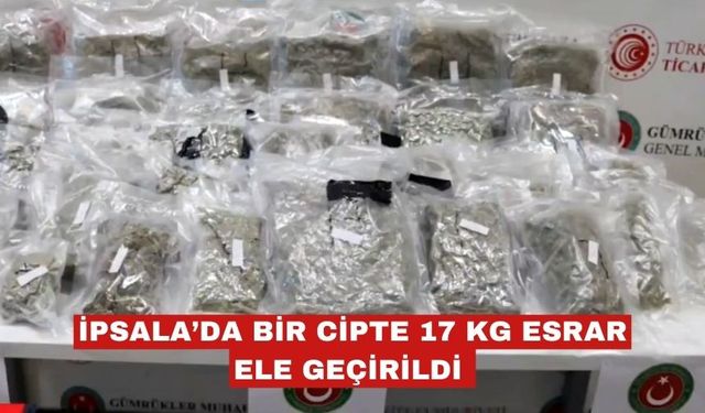 İpsala Sınır Kapısı’nda cipte 17 kilo esrar ele geçirildi