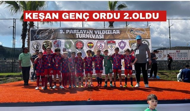 Keşan Genç Ordu U9, Kuşadası'ndaki turnuvada ikinci oldu