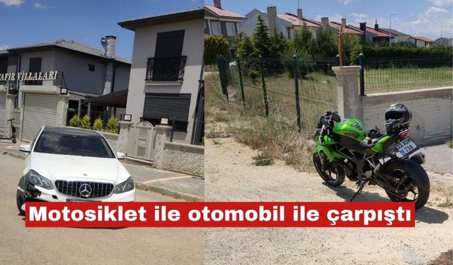 Otomobille çarpışan motosikletin sürücüsü yaralandı