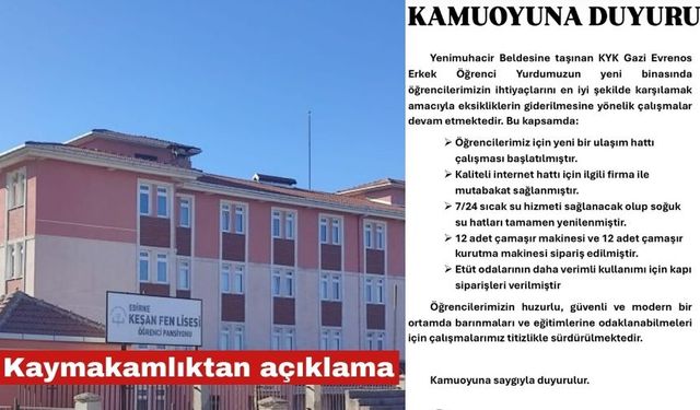 Kaymakamlıktan yurt konusuna jet açıklama