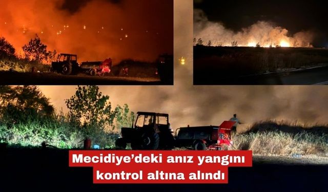 Mecidiye’de anız yangını kontrol altına alındı