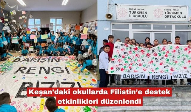Keşan’daki okullarda Filistin’e destek