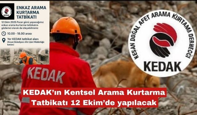 KEDAK’ın Kurtarma Tatbikatı 12 Ekim’de