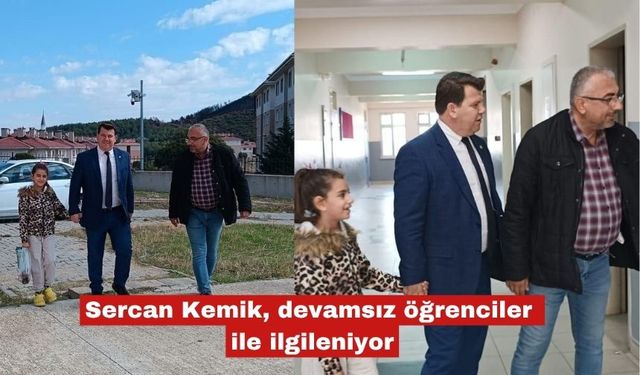 Sercan Kemik, devamsız öğrenciler ile ilgileniyor