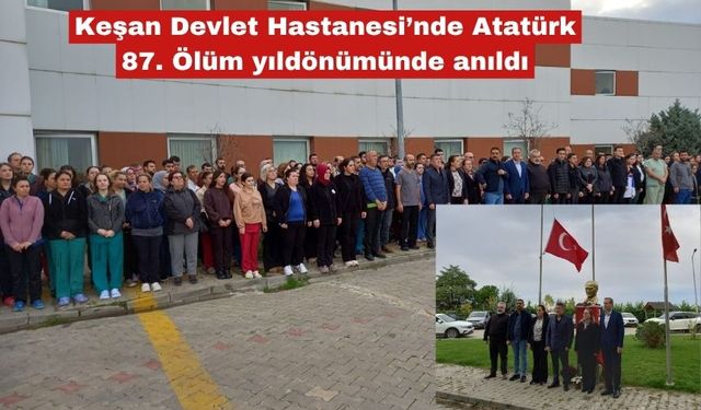 Hastanede Atatürk 87.ölüm yıldönümünde anıldı