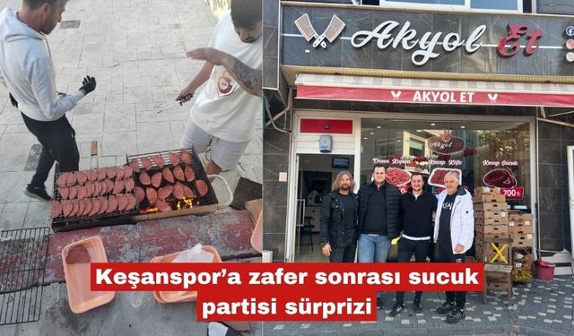 Keşanspor’a zafer sonrası sucuk partisi sürprizi