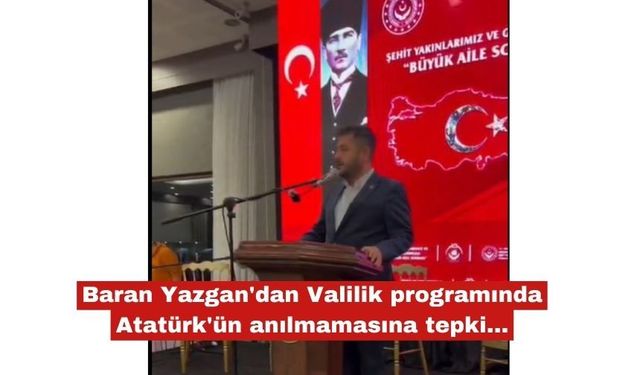 Valilik programında Atatürk'ün anılmamasına tepki...
