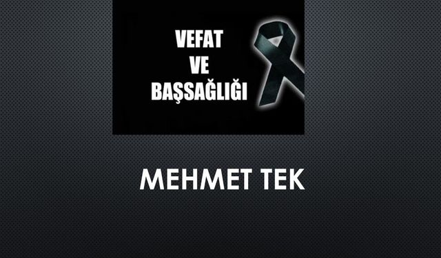Mehmet Tek vefat etti