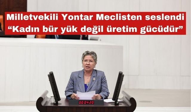 Milletvekili Yontar Meclis’ten seslendi