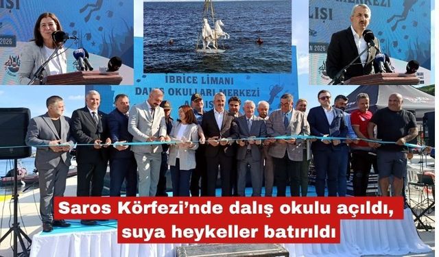 Saros Körfezi’nde dalış okulu açıldı,  heykeller batırıldı