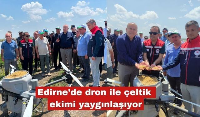 Edirne’de dron ile çeltik ekimi yaygınlaşıyor