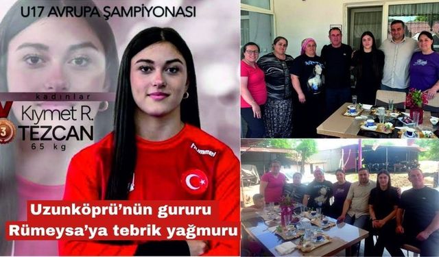Uzunköprü’nün gururu Rümeysa’ya tebrik yağmuru