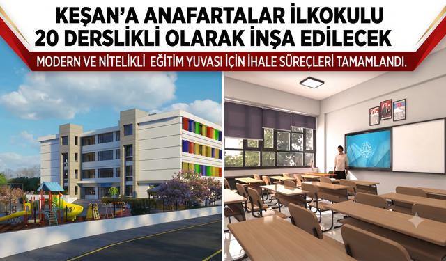 Anafartalar İlkokulu 20 derslikli olarak inşa edilecek