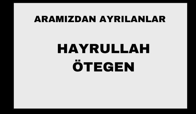 Hayrullah Ötegen vefat etti