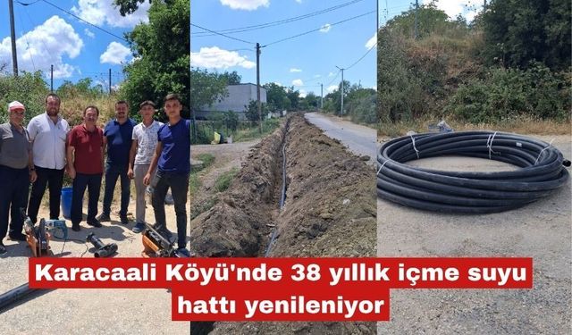 Karacaali Köyü'nde 38 yıllık içme suyu hattı yenileniyor