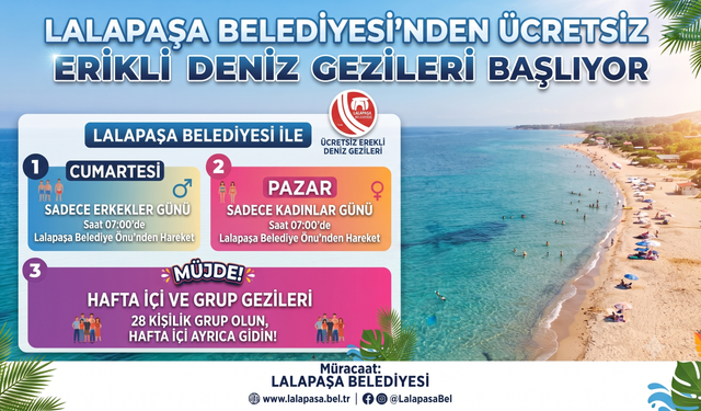 Lalapaşa Belediyesi'nden Erikli deniz gezileri başlıyor