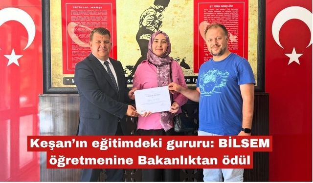 BİLSEM öğretmenine Bakanlıktan ödül