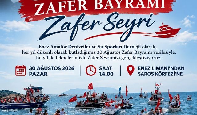 Enez’de zafer seyri coşkusu: “Bayrağını alan sahile gelsin”