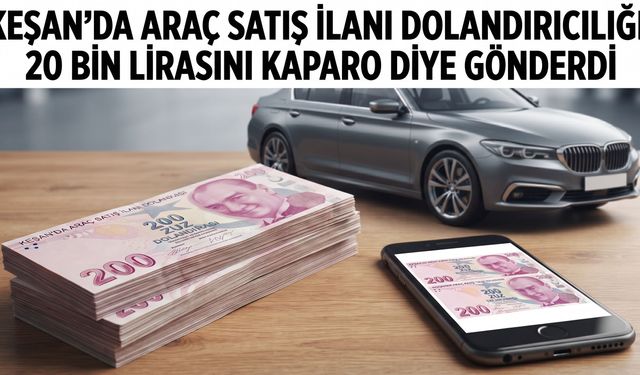 Keşan’da araç satış ilanı dolandırıcılığı