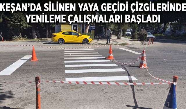 Silinen yaya geçidi çizgilerinde çalışma başladı