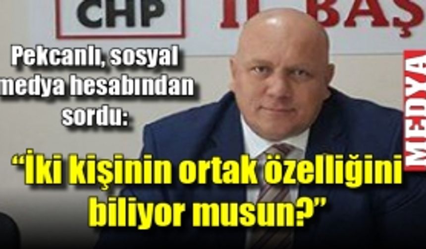 Pekcanlı, sosyal medya hesabından sordu:  “İki kişinin ortak özelliğini biliyor musun?”