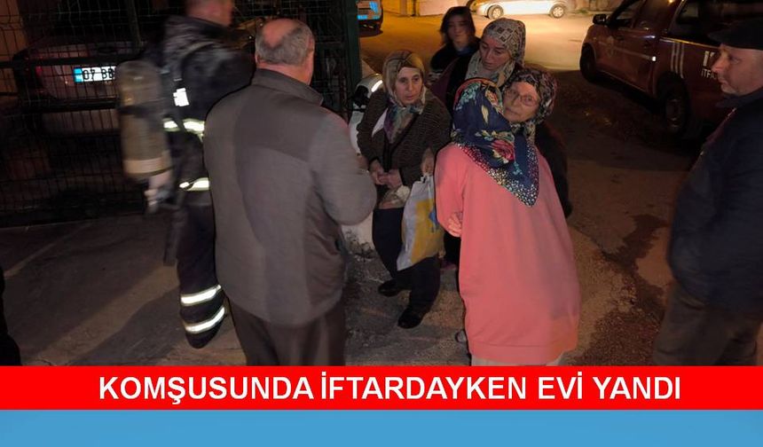 Keşan'da komşusunda iftardayken evinde yangın çıktı