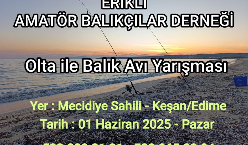 1 Haziran’da Mecidiye’de balık avı yarışması yapılacak