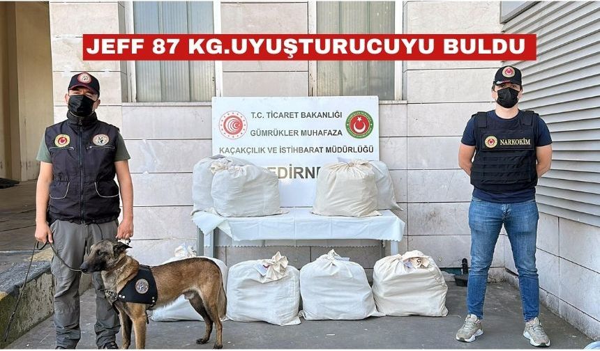 Otobüsteki 87 kilo maddeyi Jeff buldu; 3 tutuklama