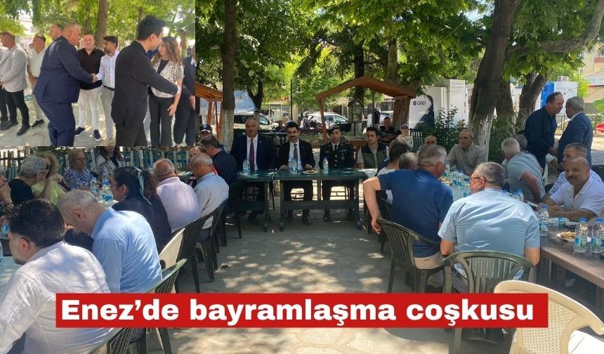 Enez’de protokol ile bayram coşkusu yaşandı